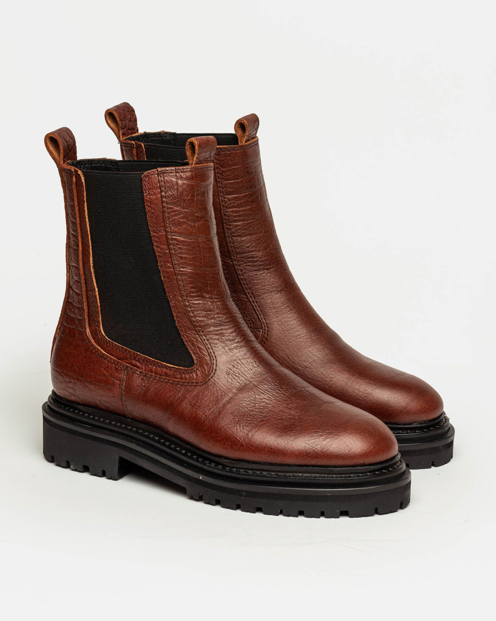Bota caña media Candem en cuero croco