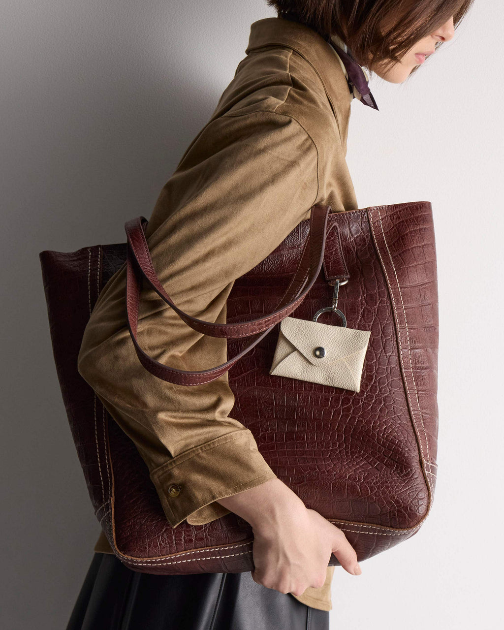 Shopper Vera en cuero croco
