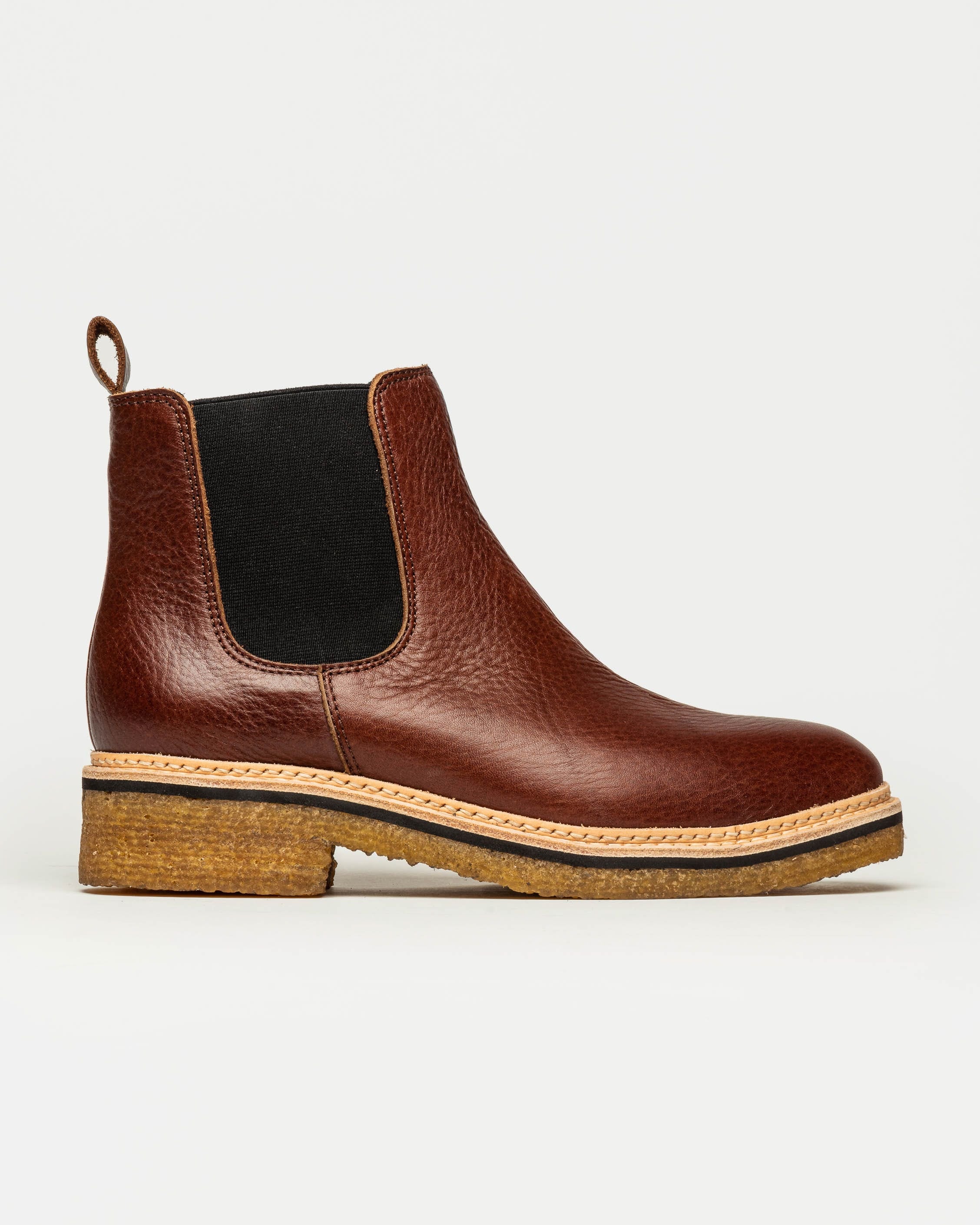 Bota caña baja Brighton en cuero graneado