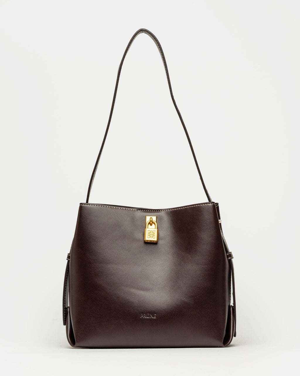Cartera al hombro The Lock en efecto cuero liso