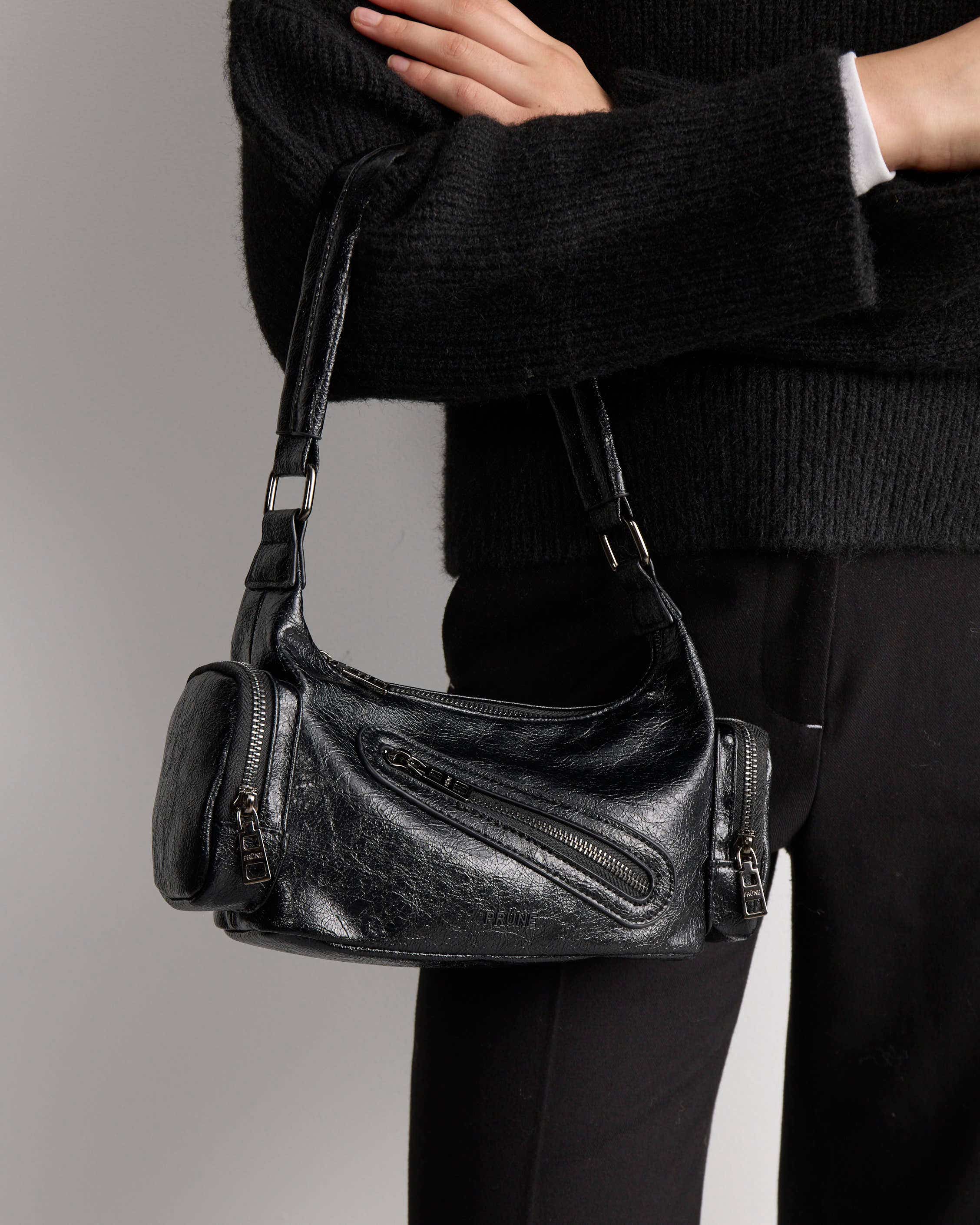Cartera al hombro Kendall en efecto cuero arrugado