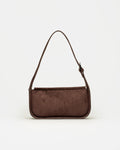 Cartera al hombro Leaf en efecto cuero gamuza