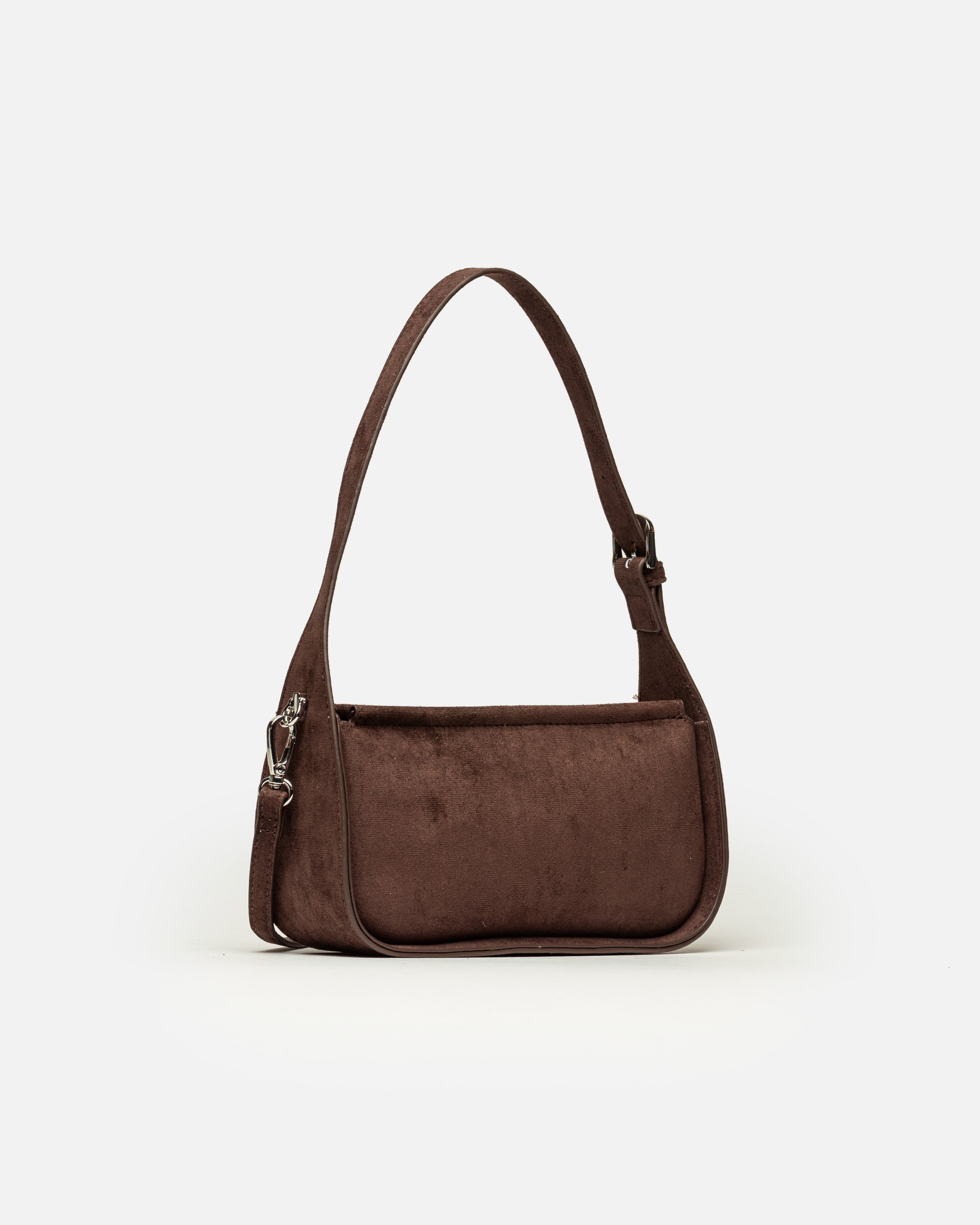 Cartera al hombro Leaf en efecto cuero gamuza