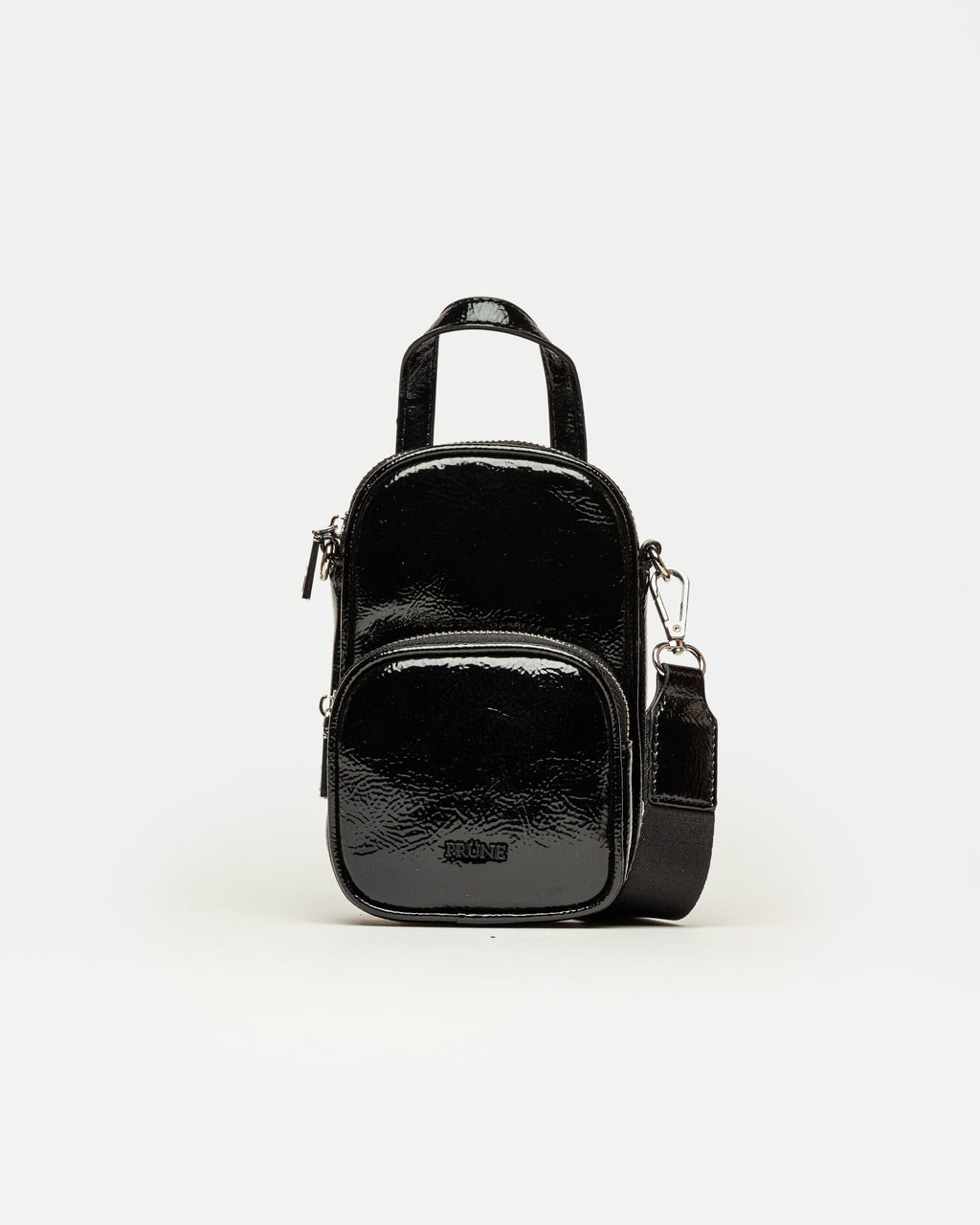 Porta celular Baby Donna en efecto cuero charol arrugado