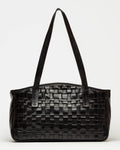 Cartera al hombro The Knit Bag en cuero graneado