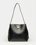 Cartera al hombro The Lock en efecto cuero liso